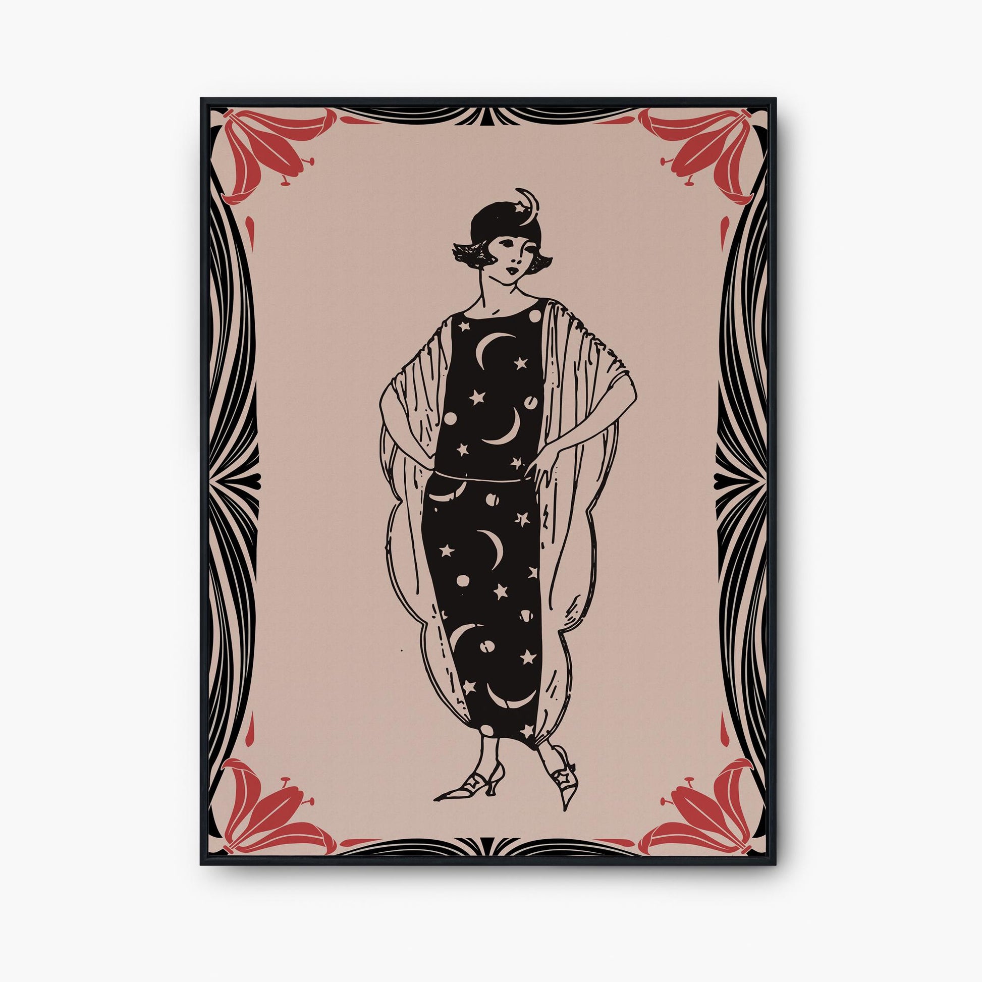 Art Deco Pink Print - Goddess - Deco - Art Nouveau Goddess - Poster Bohemian - Goddess Print Large