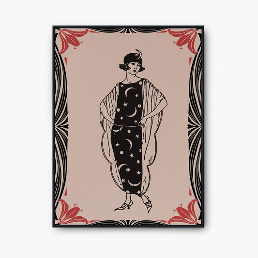 Art Deco Pink Goddess Print Large Bohemian Poster Premium Archival Matte Finish Elegant Wall Art for Living Room by My Store