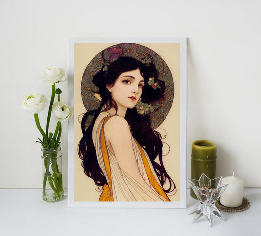 Art Nouveau - Goddess - Poster Bohemian - Goddess Print Large Artwork - Persephone