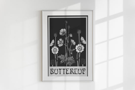 Art Nouveau Floral Poster Buttercups Bohemian Print Large Artwork For Vintage Decor by My Store