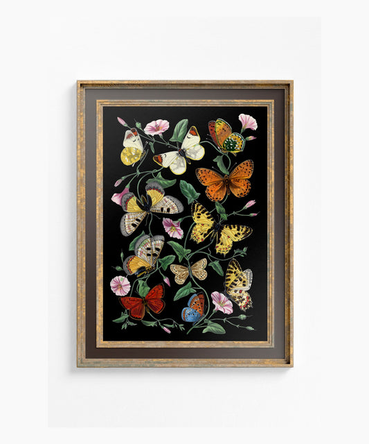 Black Butterflies Vintage Poster Artwork, Elegant Boho Wall Decor, Archival Print by My Store