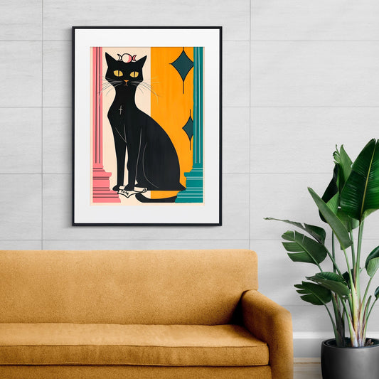 Cat Tarot Print The High Priestess Black Cat Art by My Store