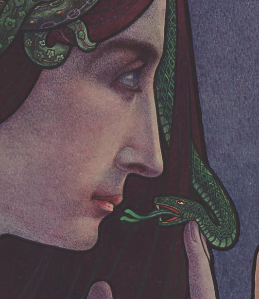 Cleopatra Whispering to Snakes Print Poster No Frame Egyptian Goddess of the Nile Various Sizes by My Store