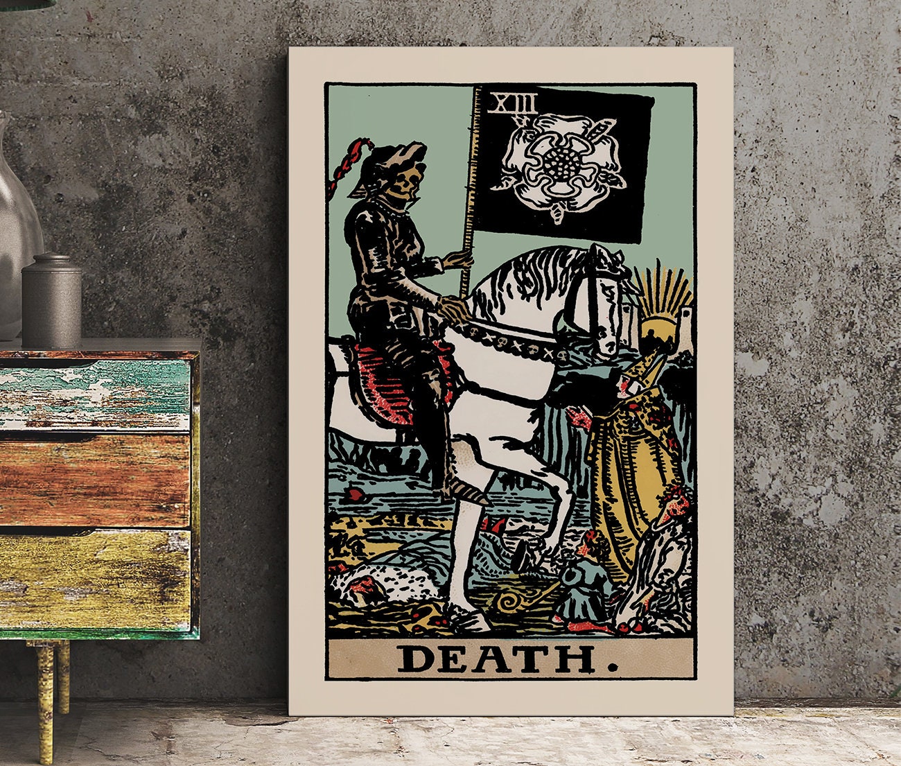 Death - Tarot Card Print - The Death Card Blue Rider Waite Poster, No Frame