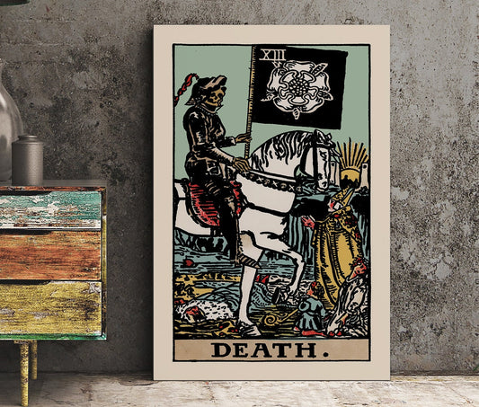Death - Tarot Card Print - The Death Card Blue Rider Waite Poster, No Frame