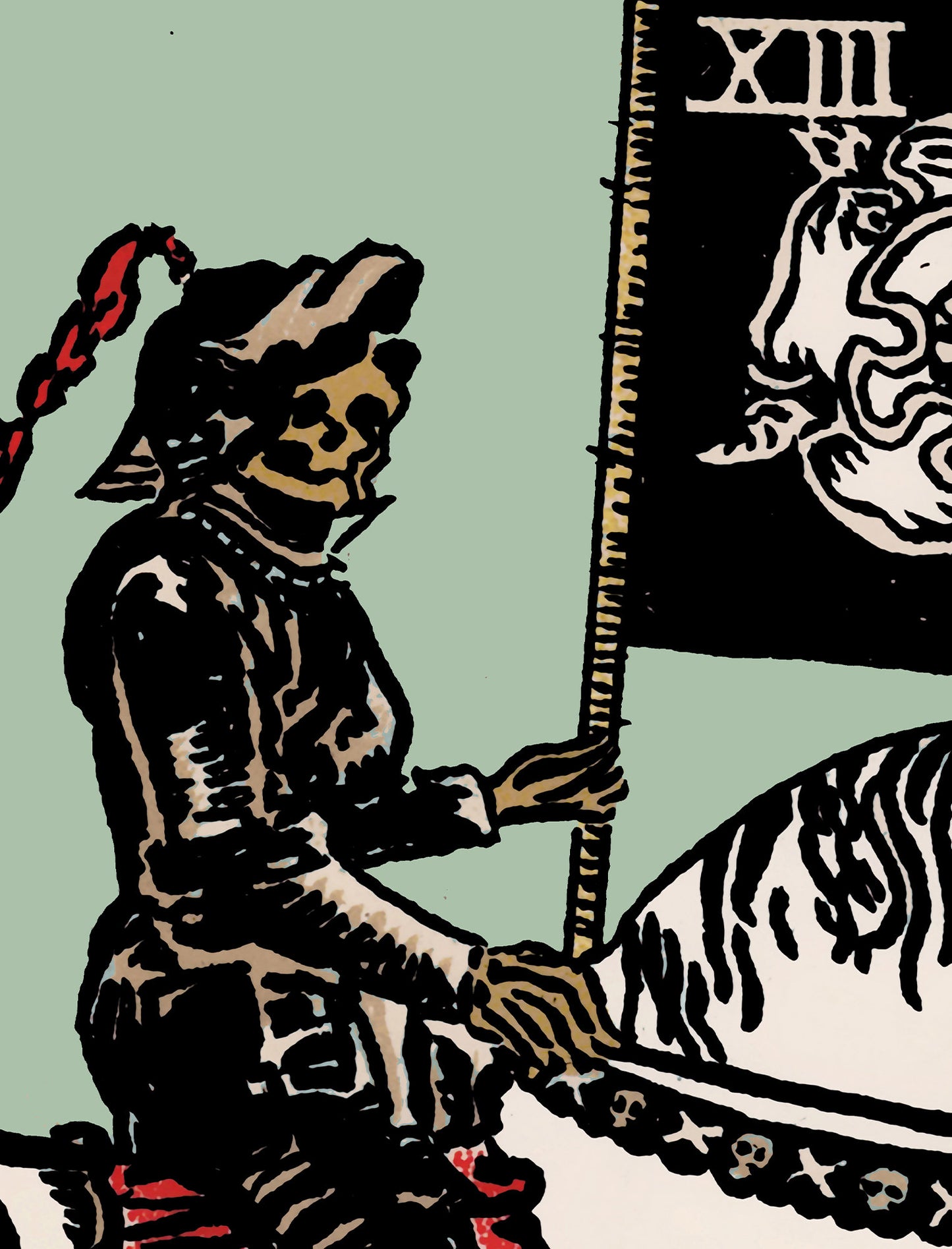 Death - Tarot Card Print - The Death Card Blue Rider Waite Poster, No Frame