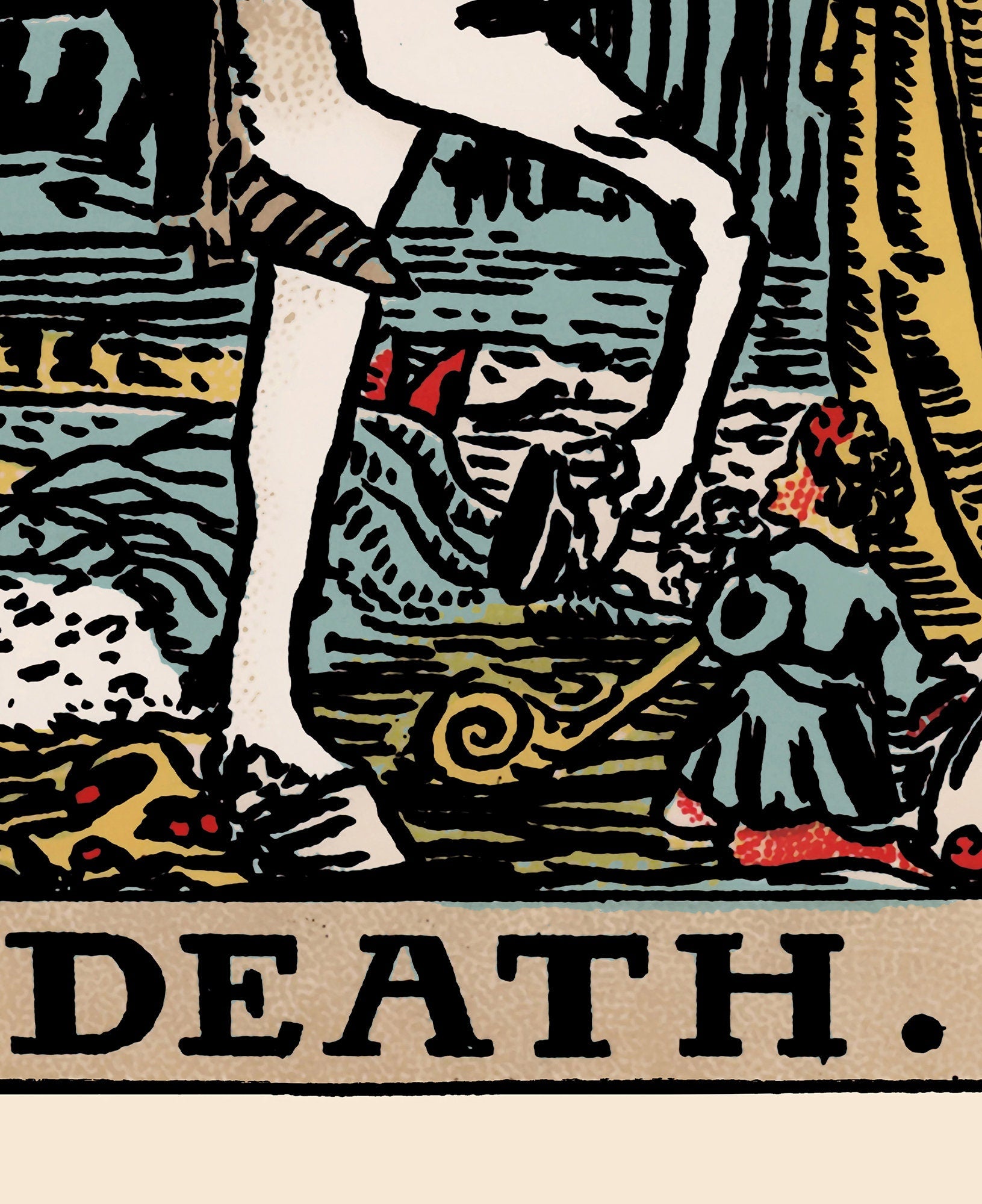 Death - Tarot Card Print - The Death Card Blue Rider Waite Poster, No Frame