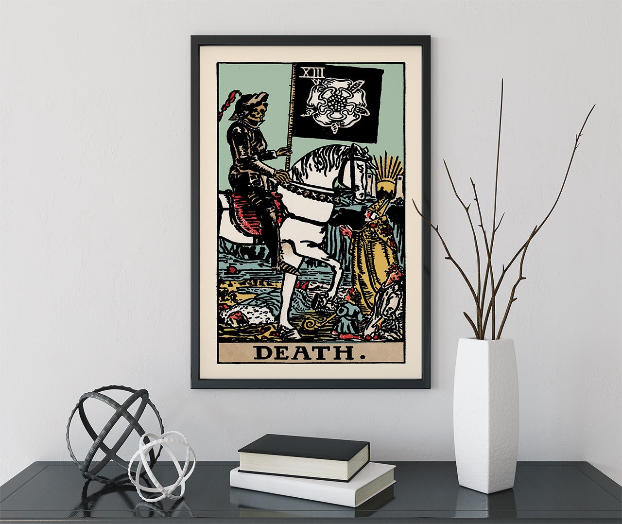 Death - Tarot Card Print - The Death Card Blue Rider Waite Poster, No Frame