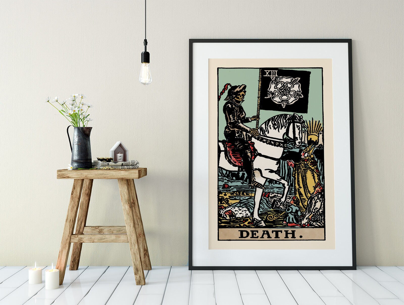 Death - Tarot Card Print - The Death Card Blue Rider Waite Poster, No Frame