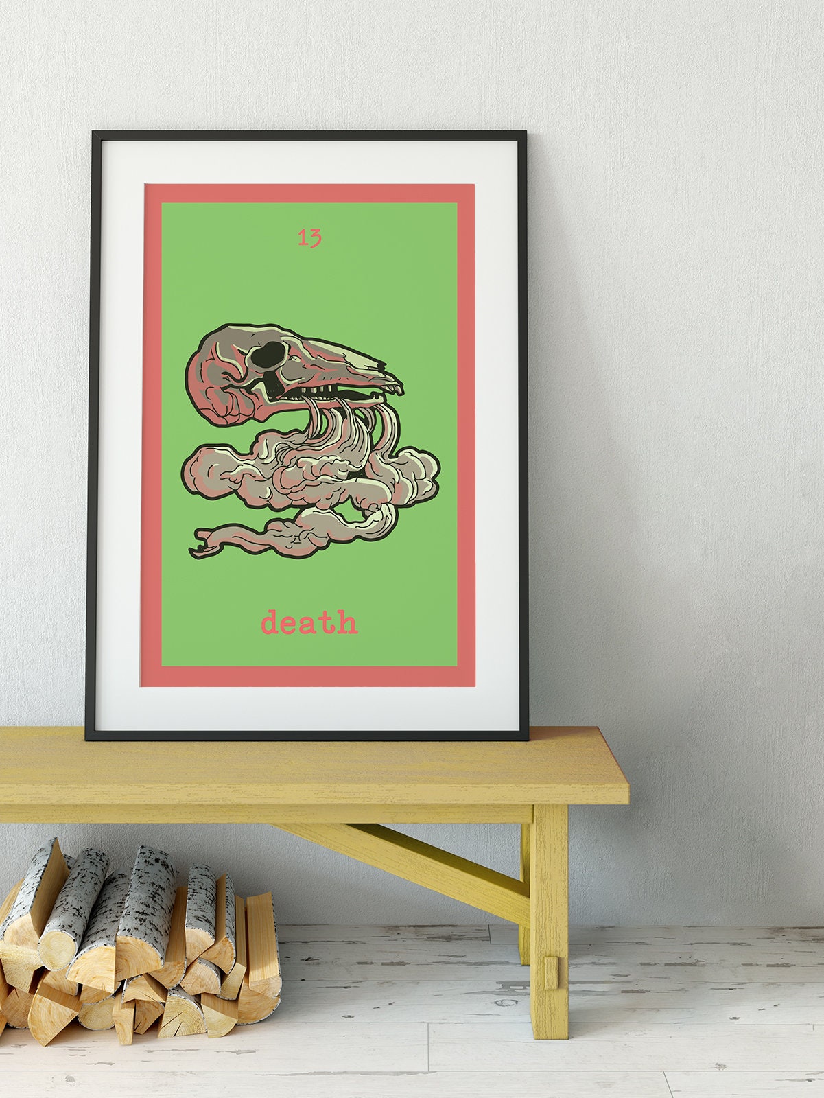 Death - Tarot Card Print from the Green Menagerie Tarot - The Death Card Rider Waite Poster, No Frame