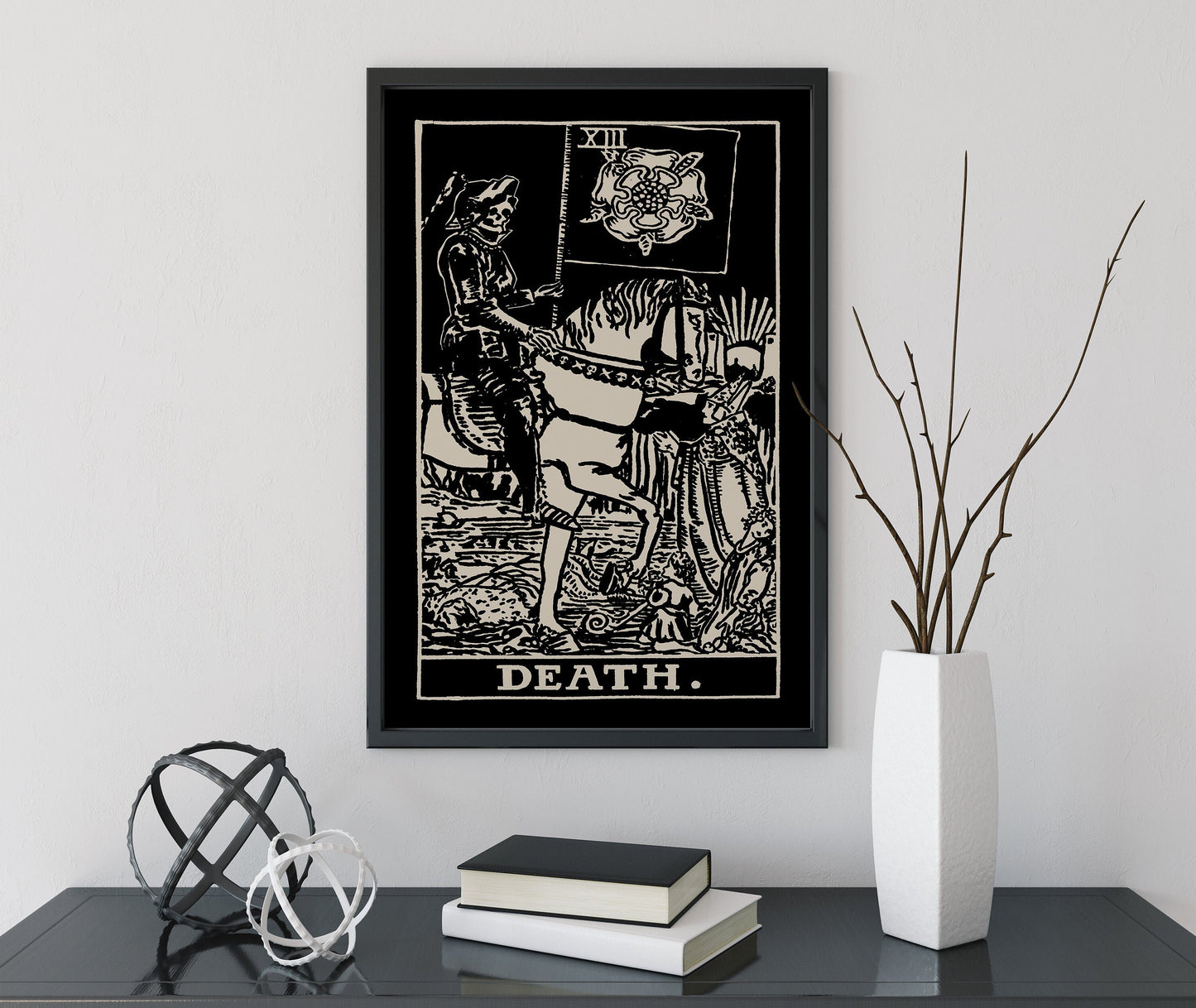 Death - Tarot Card Print - The Death Black Card Rider Waite Poster, No Frame