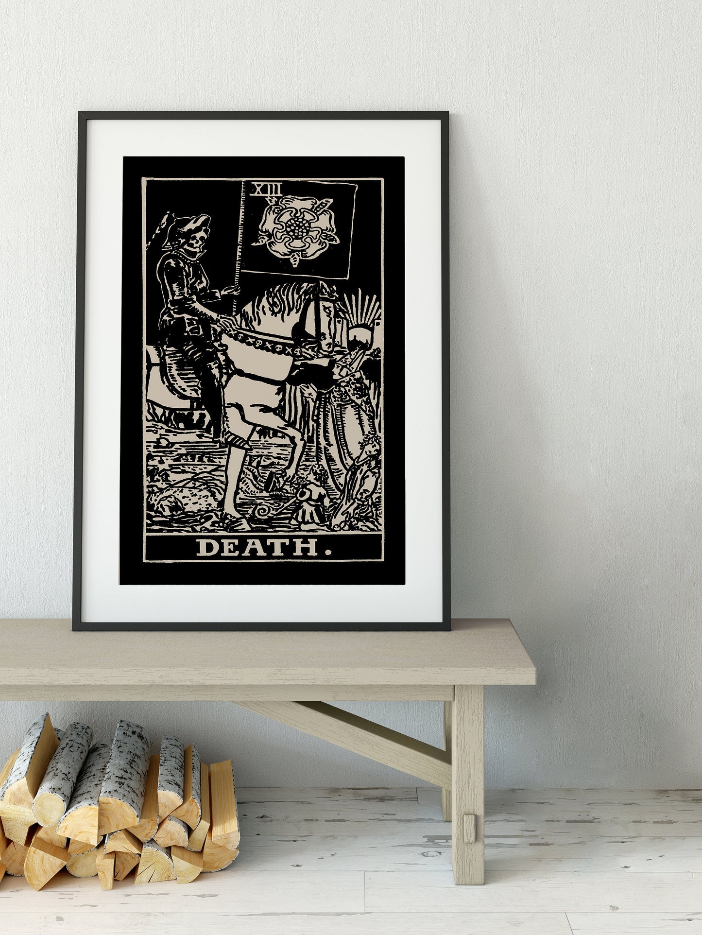 Death - Tarot Card Print - The Death Black Card Rider Waite Poster, No Frame