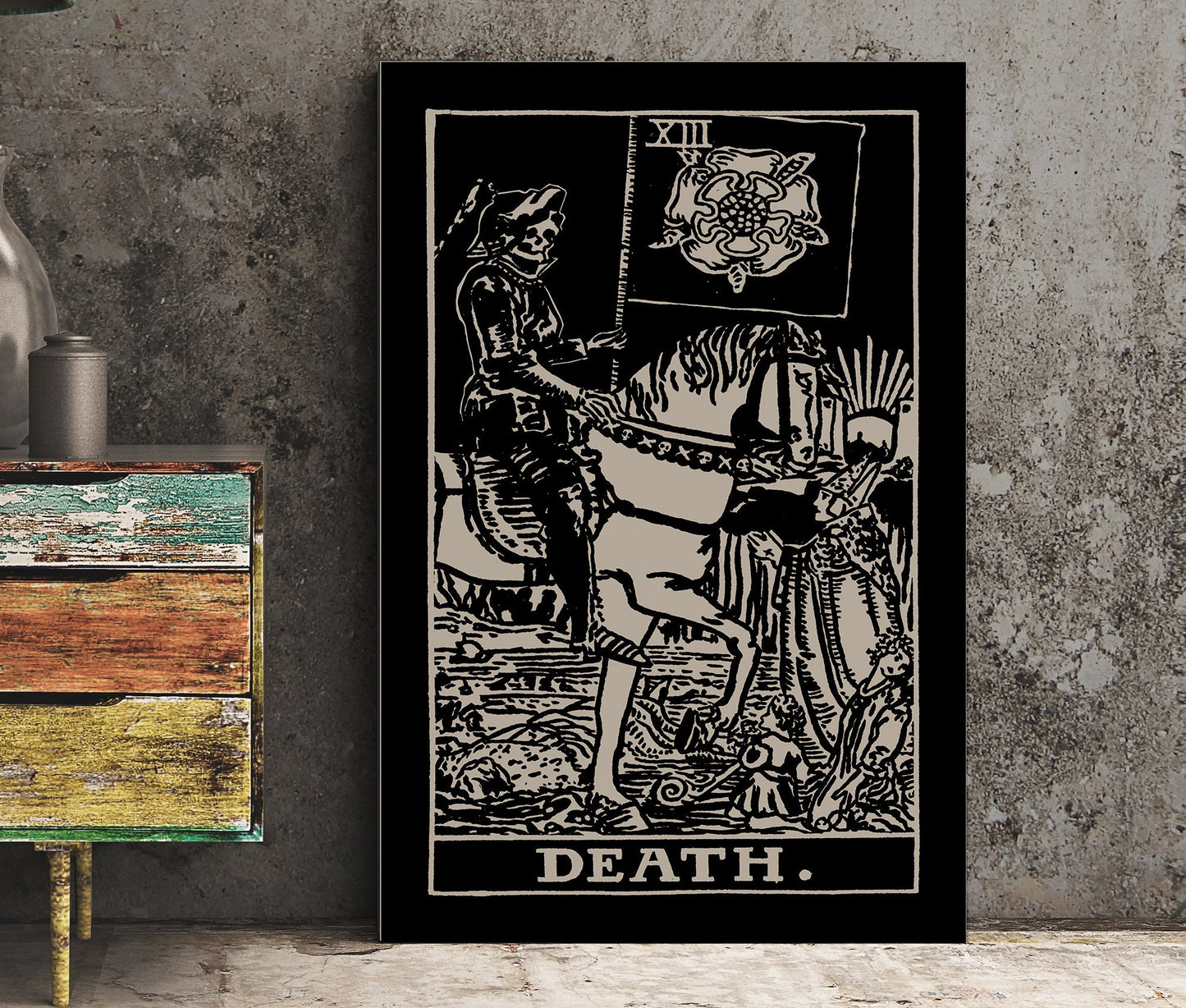 Death - Tarot Card Print - The Death Black Card Rider Waite Poster, No Frame
