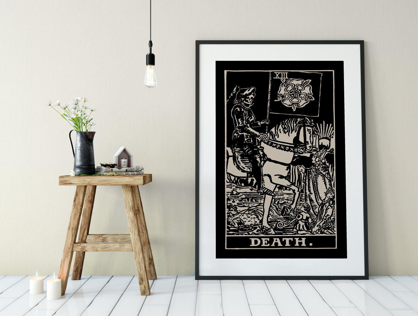 Death - Tarot Card Print - The Death Black Card Rider Waite Poster, No Frame