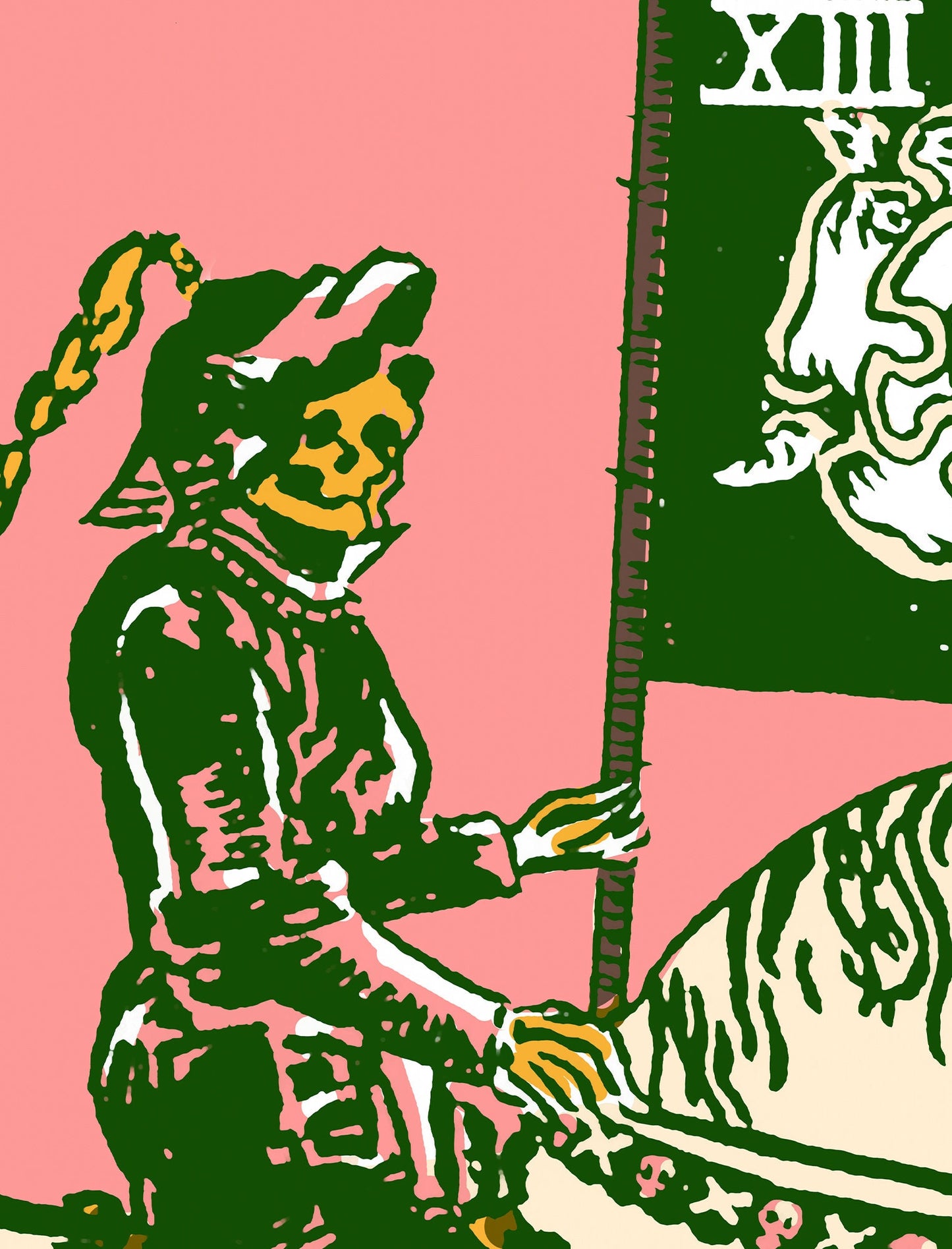 Death - Tarot Card Print - The Death Card Bubblegum goth punk Poster, No Frame