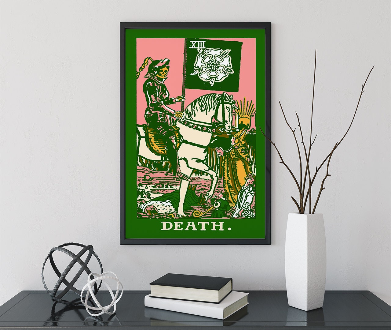 Death - Tarot Card Print - The Death Card Bubblegum goth punk Poster, No Frame
