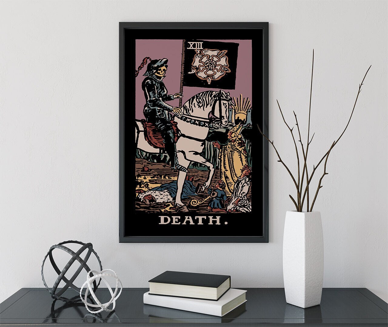 Death - Tarot Card Print - The Death Card Darker Colorway Poster, No Frame