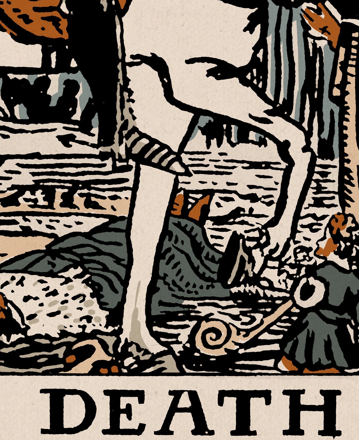 Death - Tarot Card Print - The Death Card Neutral Vibe Poster Eclectic Tarot, No Frame
