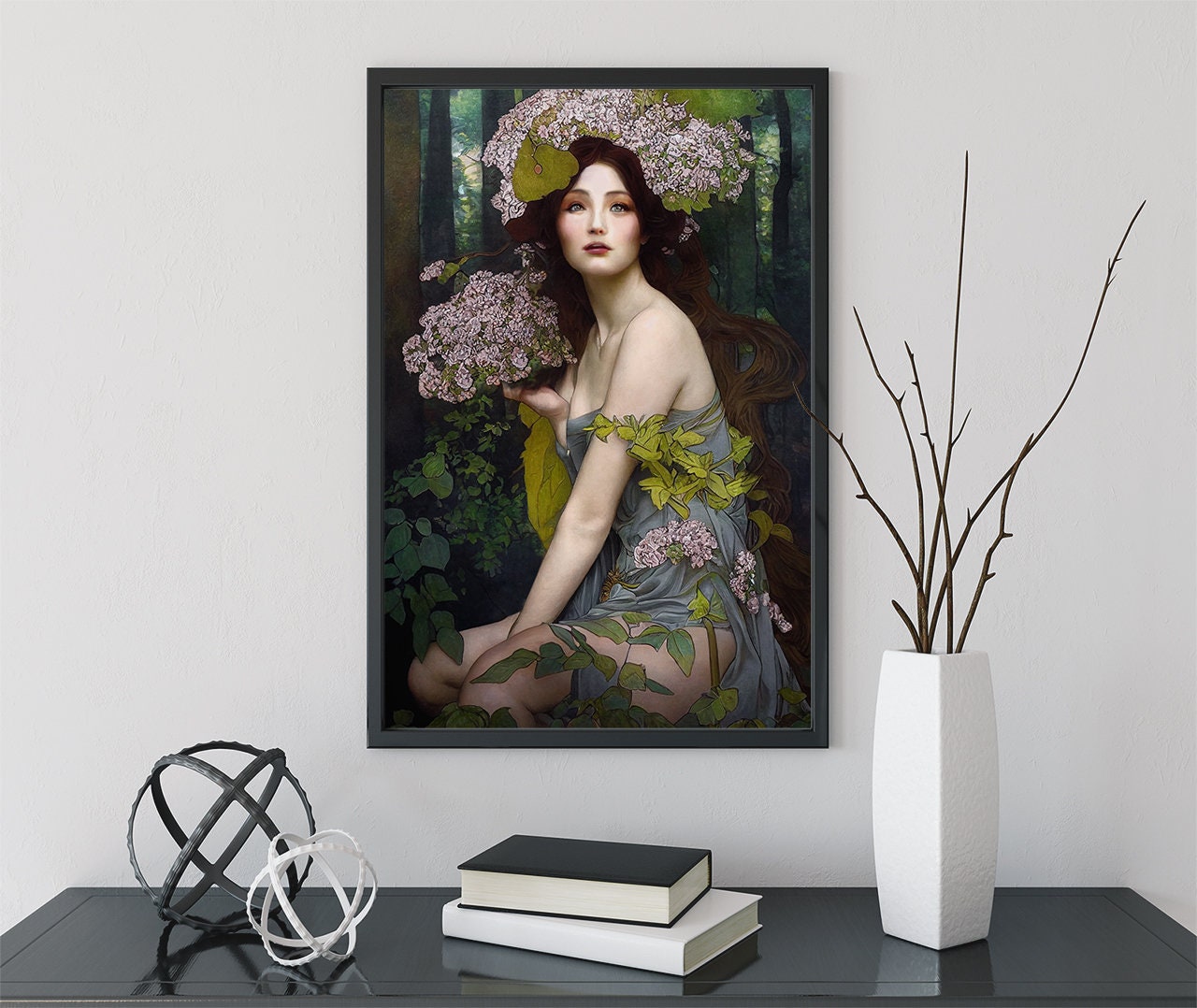 Deco - Art Nouveau Goddess - Poster Bohemian - Goddess Print Large Artwork Hippie Lady