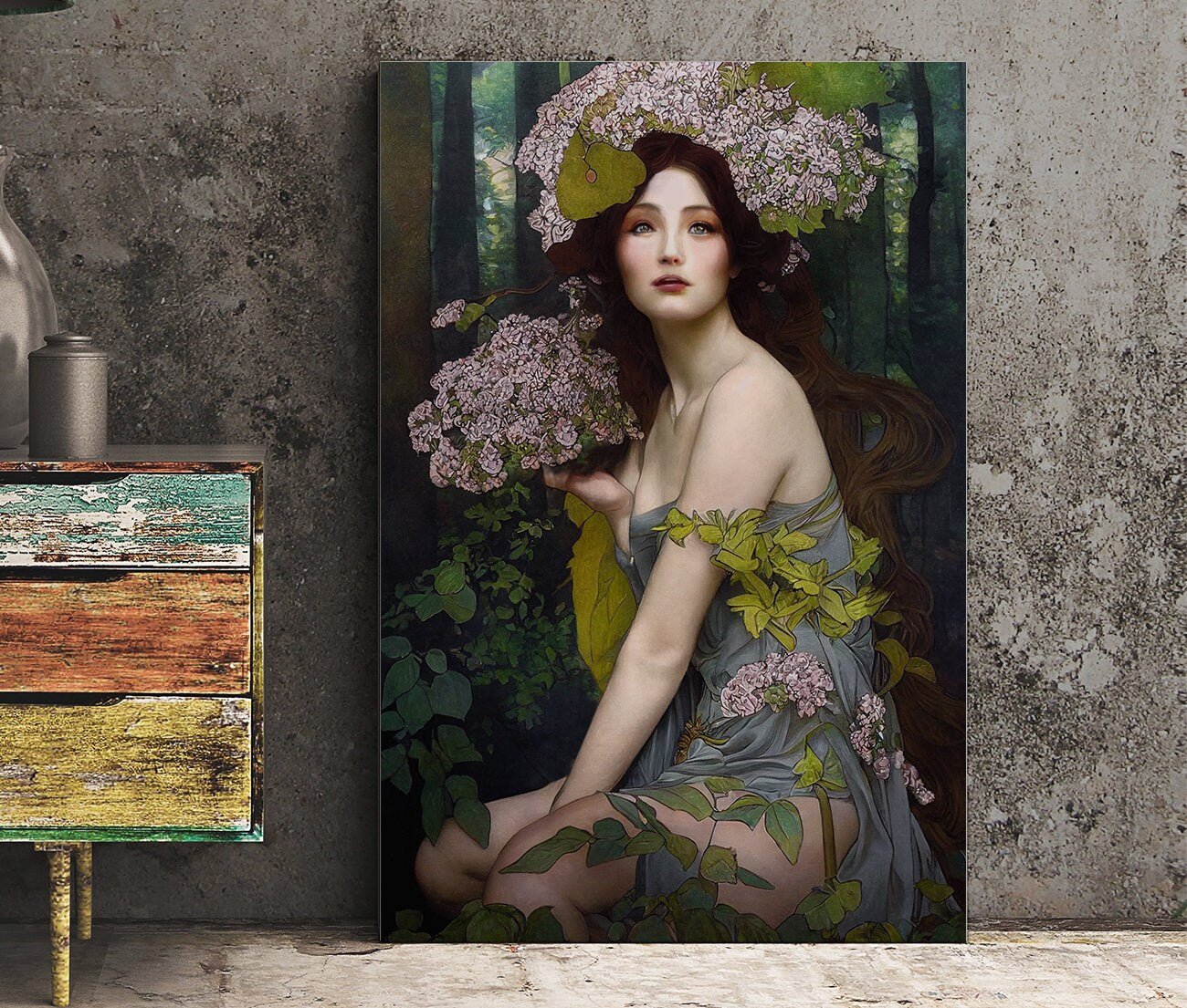 Deco - Art Nouveau Goddess - Poster Bohemian - Goddess Print Large Artwork Hippie Lady