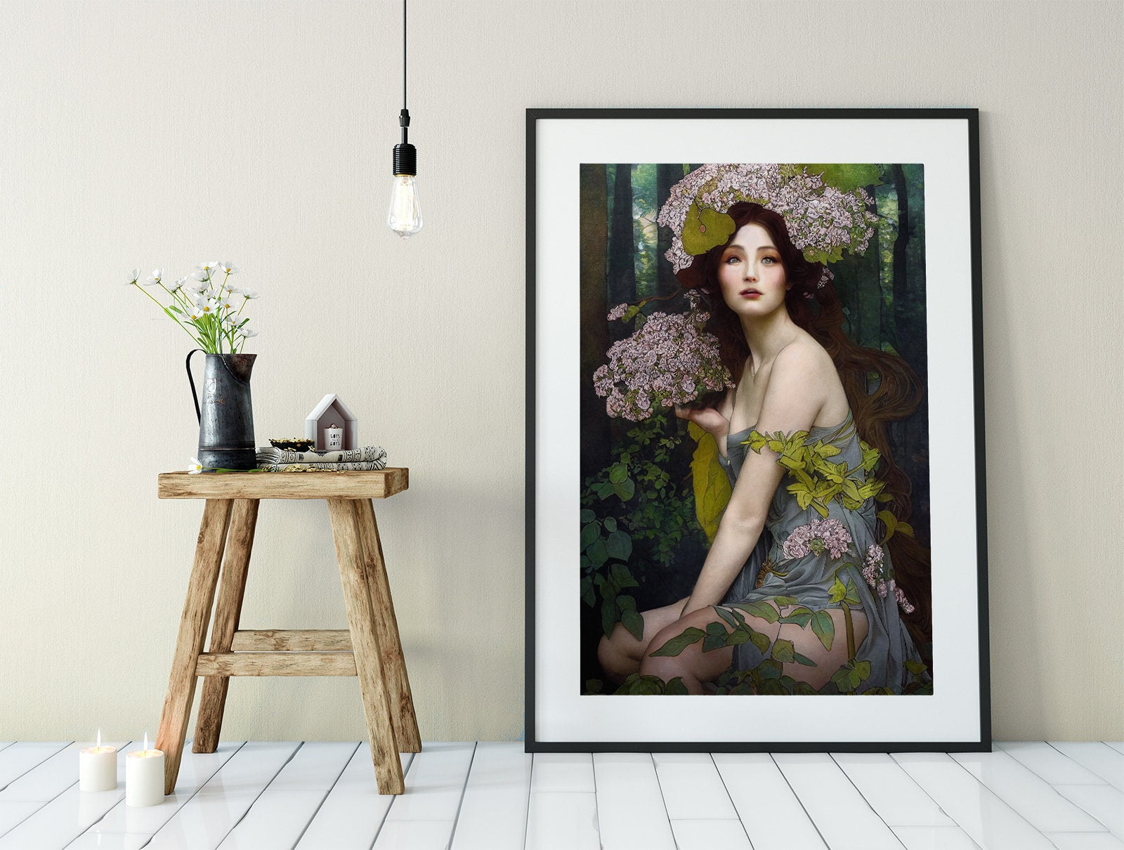 Deco - Art Nouveau Goddess - Poster Bohemian - Goddess Print Large Artwork Hippie Lady