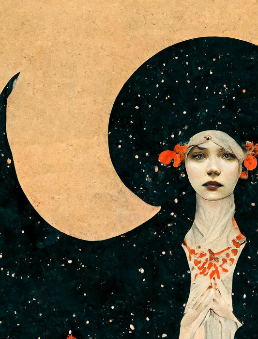 Deco Art Nouveau Goddess Poster Bohemian Lilith Print Large Premium Archival Matte by My Store