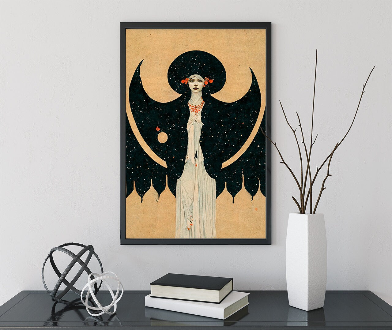 Deco - Art Nouveau Goddess - Poster Bohemian - Goddess Print Large Artwork Hippie Lady - Lilith Goddess
