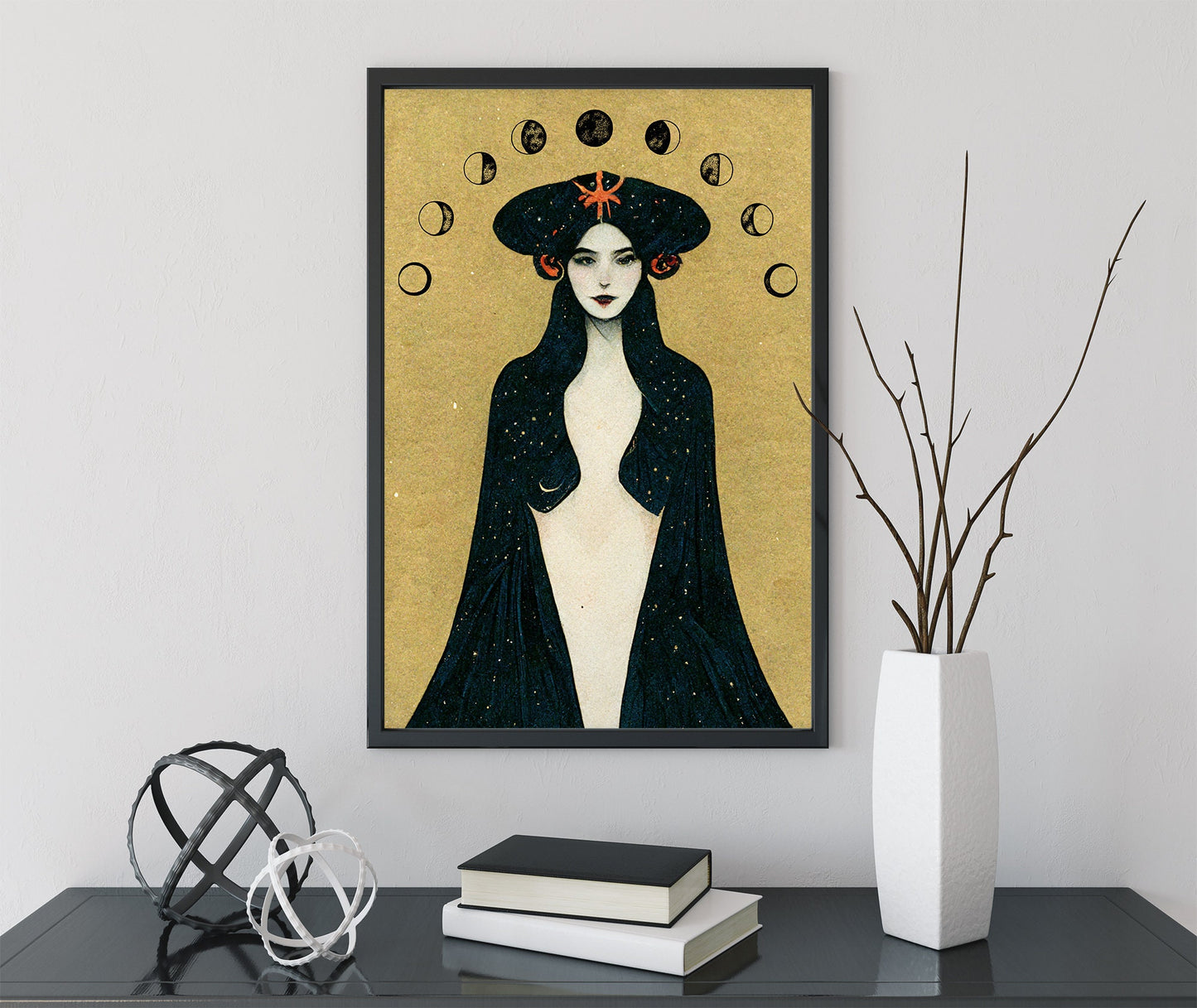 Deco - Art Nouveau Goddess - Poster Bohemian - Goddess Print Large Artwork Hippie Lady - Lilith Goddess