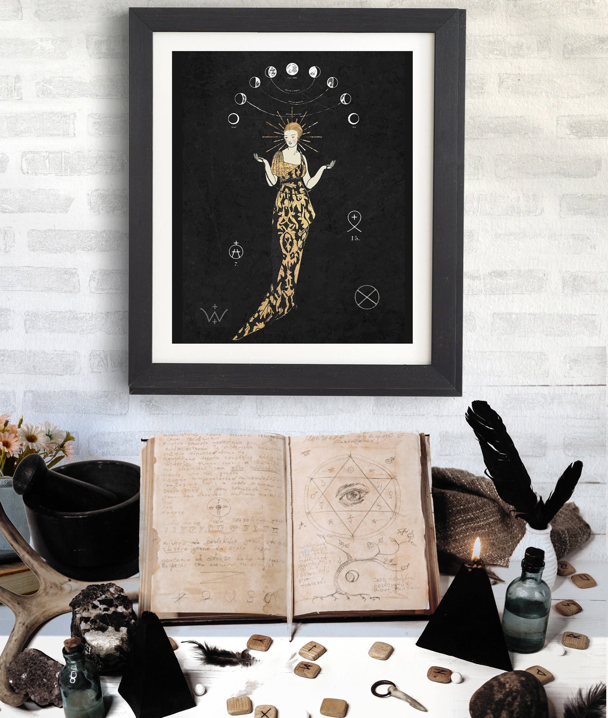 Deco - Art Nouveau Goddess - Poster Bohemian - Goddess Print Large Artwork Mucha