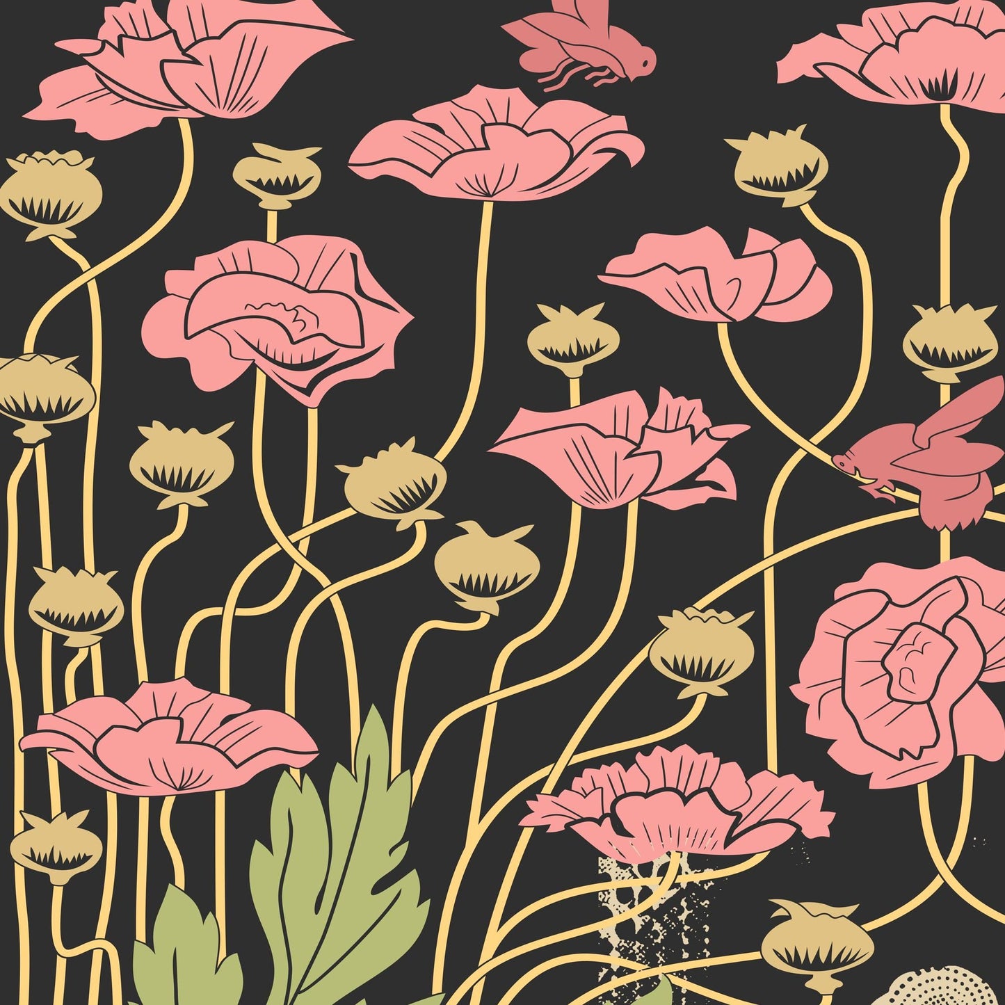 Demeter - Goddess - Deco - Art Nouveau Goddess - Poster Bohemian - Goddess Print Large - Pink and Green Print