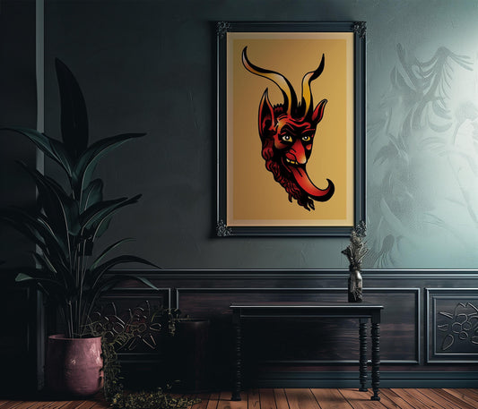 Devil Tattoo Wall Art Poster No Frame Bold Print For Modern Home Decor Multiple Sizes by My Store