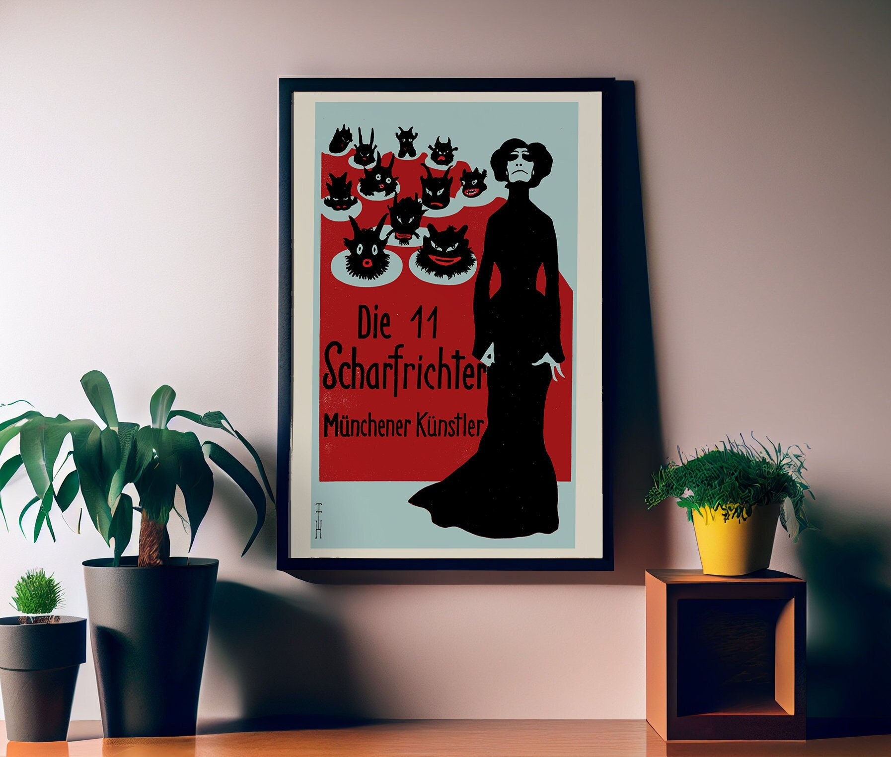 Die 11 Scharfrichter Art Poster, The 11 Executioners Print, Art Nouveau Vintage Theatre Art Print (No Frame)