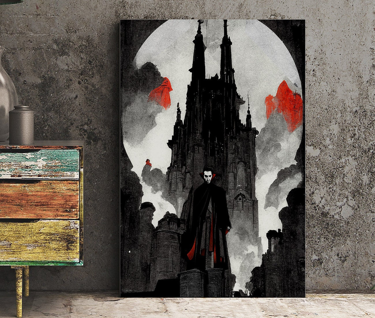 Dracula Print - Nosferatu, Vlad The Impaler, Prince of Darkness, Vampire, Vampyre Poster Halloween Print, No Frame