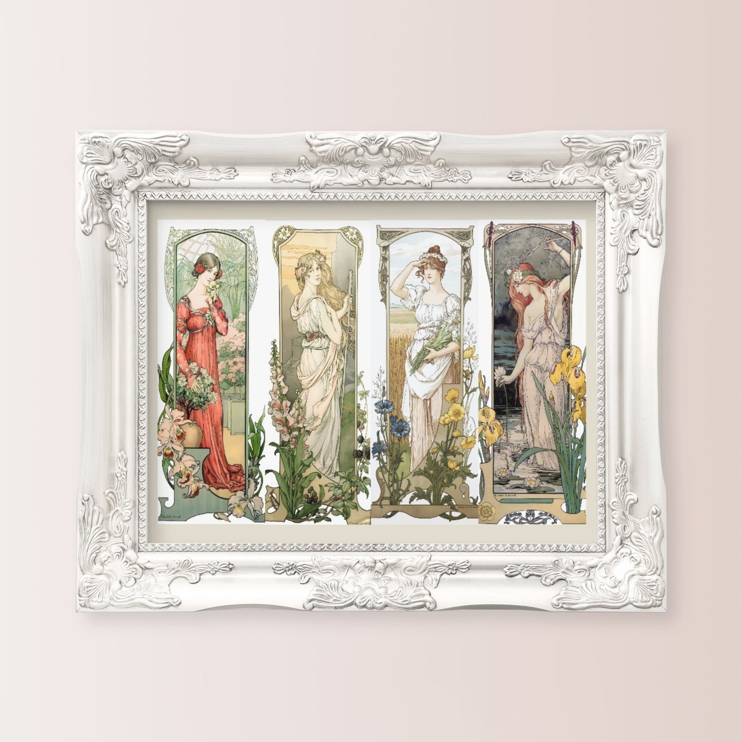 Elizabeth Sonrel Print - Art Nouveau Fleurs des champs, Fleurs des montagnes & Fleurs de serrel - French Painting