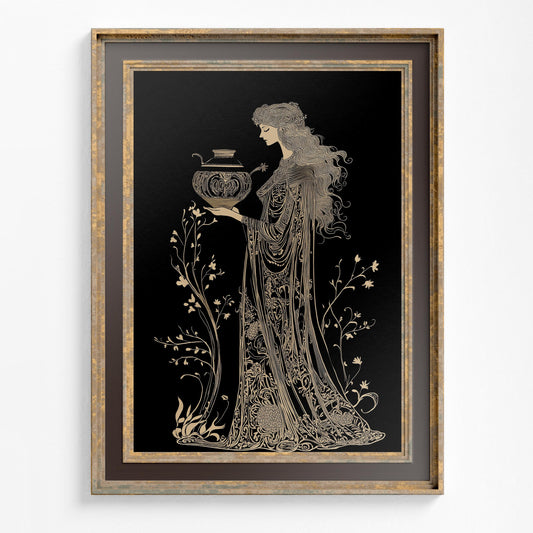 Hestia Greek Goddess Print - The Vesta Roman Goddess Poster, No Frame