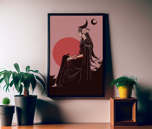 High Priestess, Persephone Queen of the Underworld Poster, Persephone Goddess Print, No Frame
