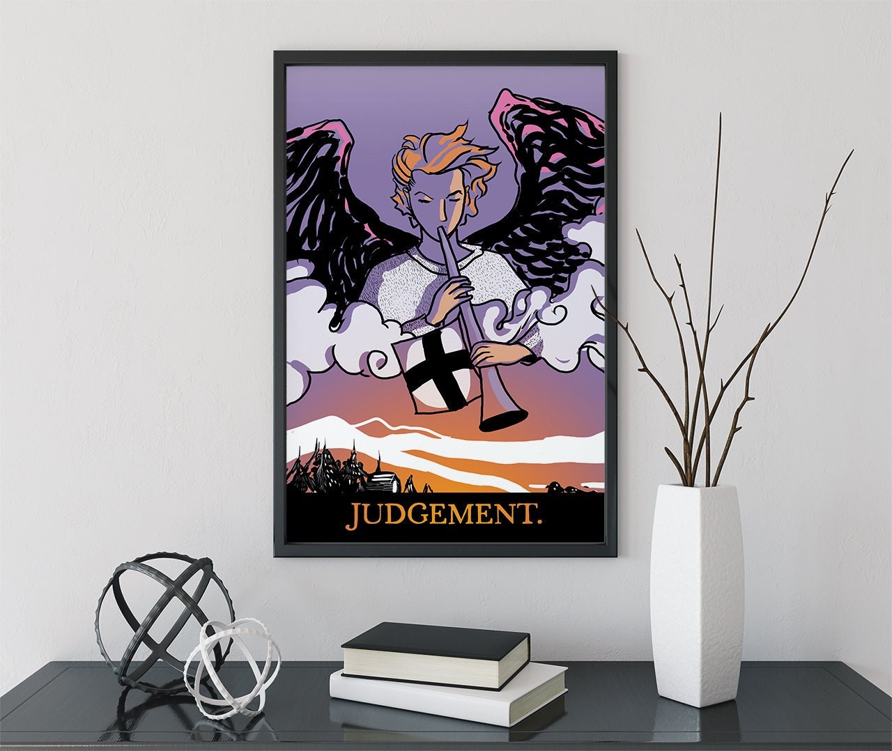 Judgement - Tarot Card Print from the Green Menagerie Tarot - Tarot Card The Judgement Card Poster, No Frame