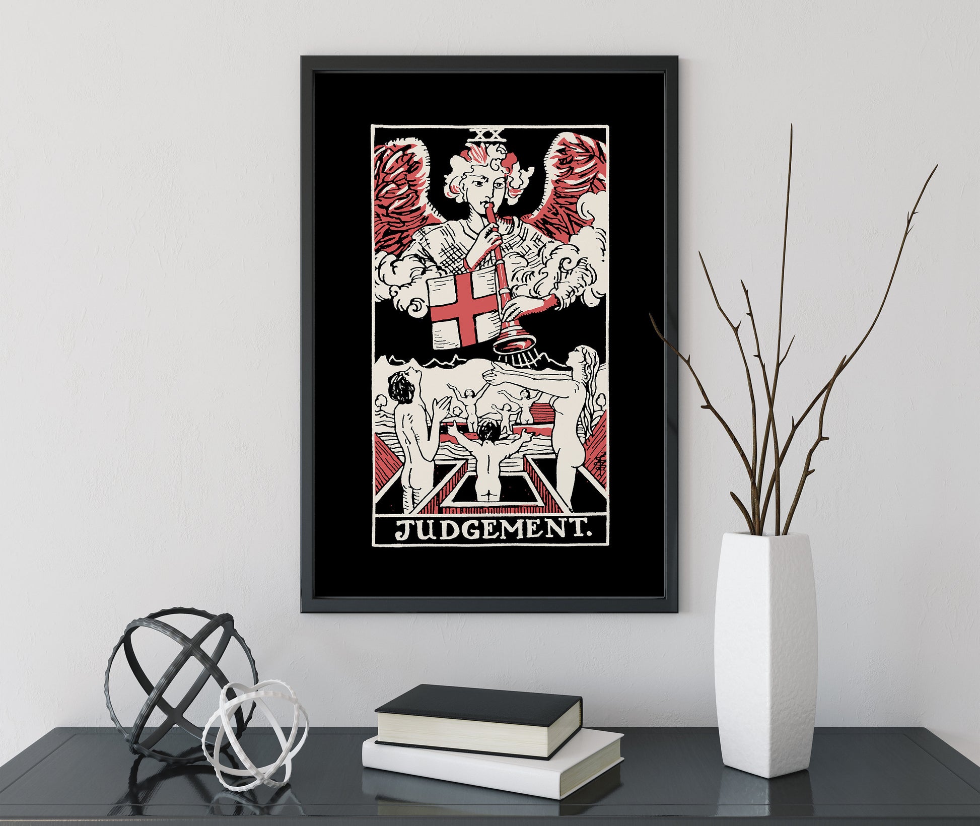 Judgement - Tarot Card Three Color Print - Tarot Card The Judgement Card 3 Color Poster, No Frame