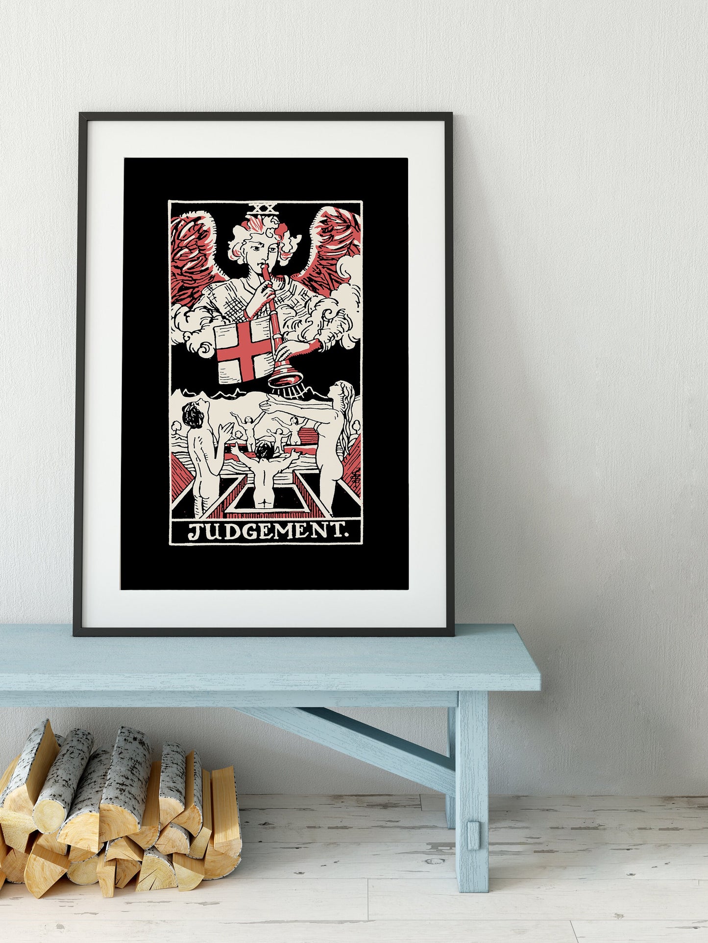 Judgement - Tarot Card Three Color Print - Tarot Card The Judgement Card 3 Color Poster, No Frame