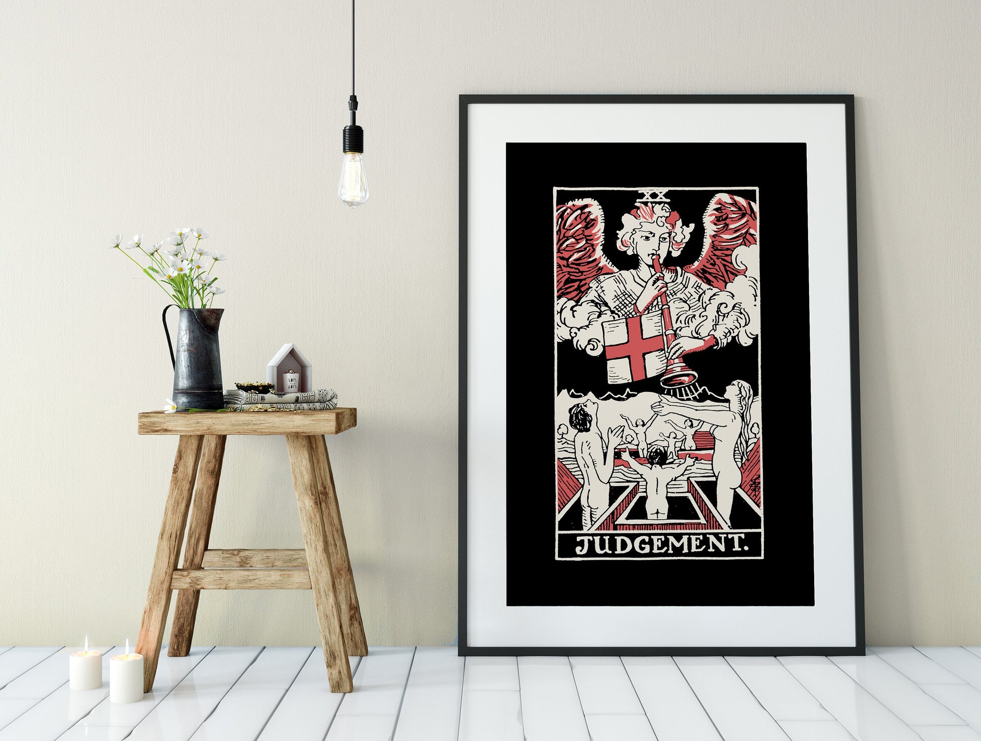 Judgement - Tarot Card Three Color Print - Tarot Card The Judgement Card 3 Color Poster, No Frame