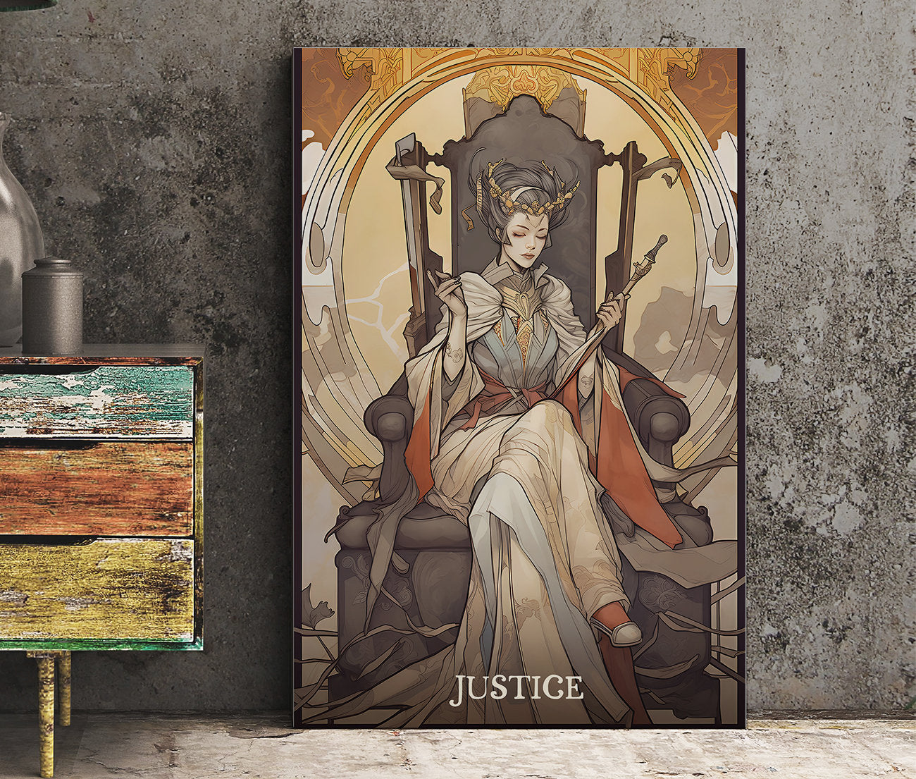 Justice - Tarot Card Print Tarot - Tarot Card The Justice Card Poster, No Frame