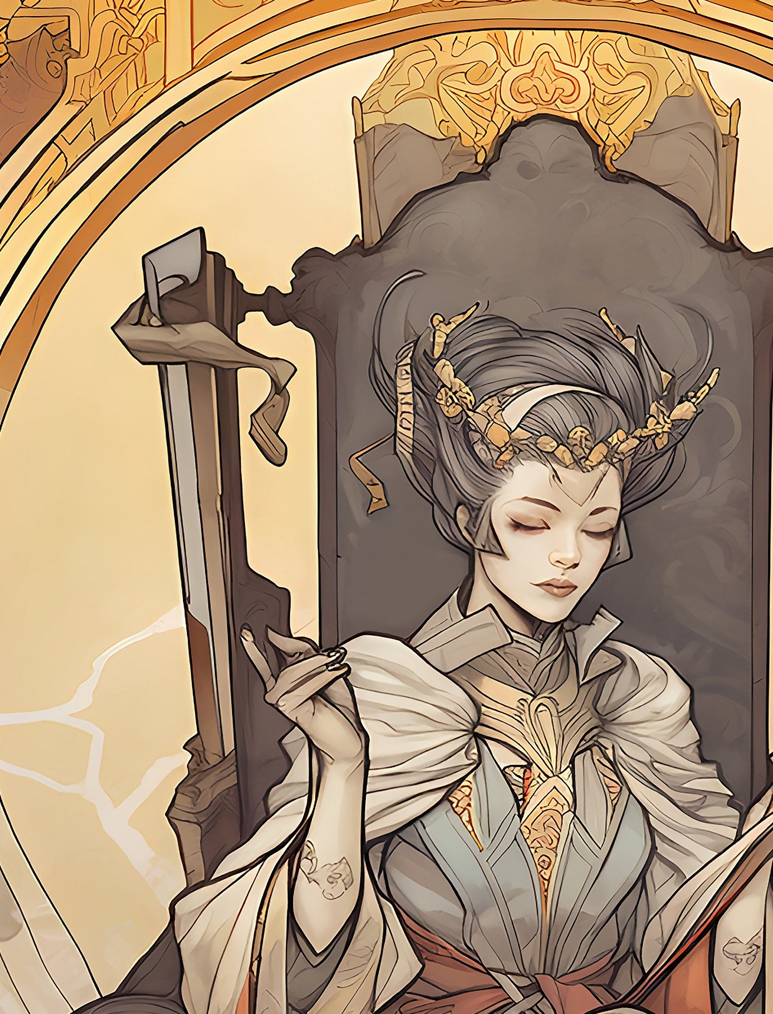 Justice - Tarot Card Print Tarot - Tarot Card The Justice Card Poster, No Frame