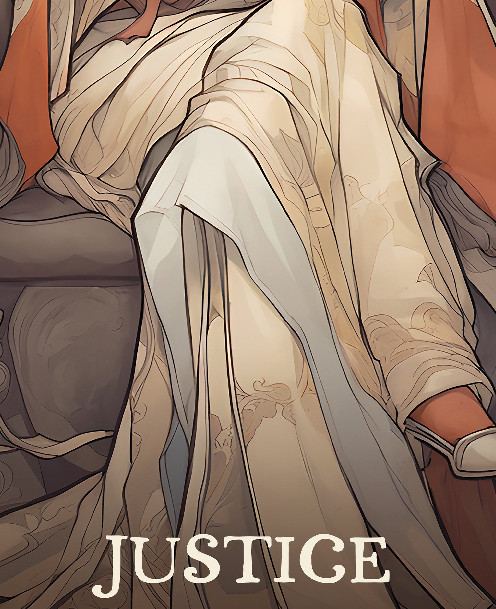 Justice - Tarot Card Print Tarot - Tarot Card The Justice Card Poster, No Frame