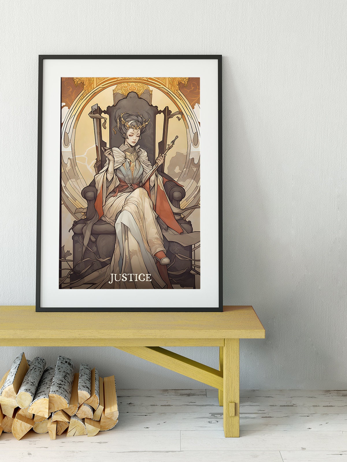 Justice - Tarot Card Print Tarot - Tarot Card The Justice Card Poster, No Frame