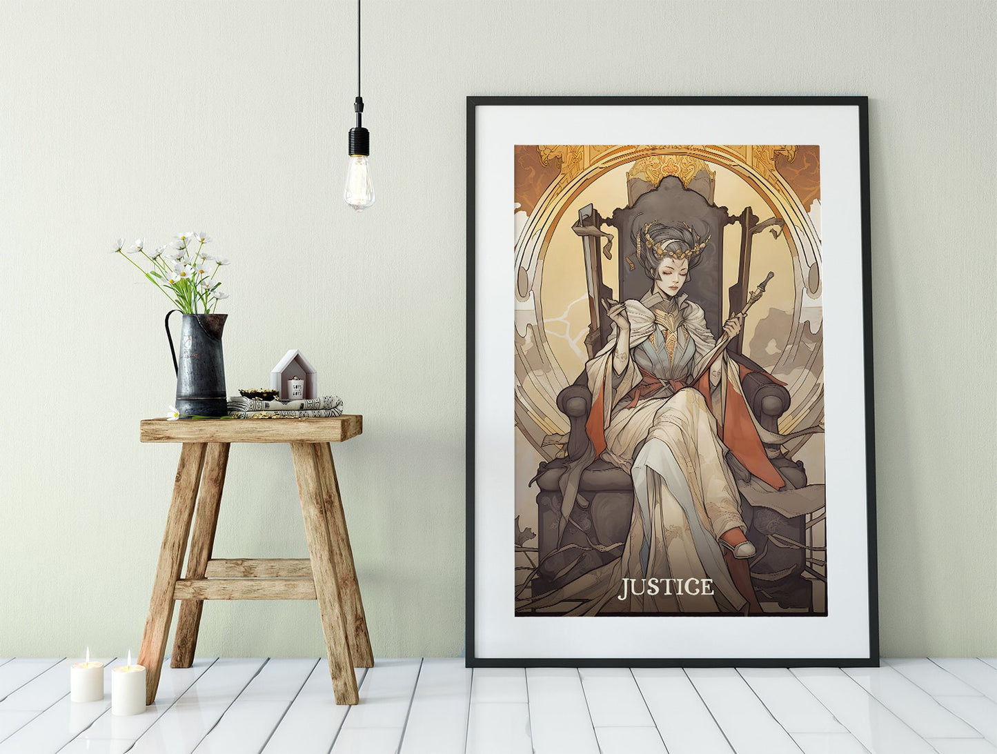 Justice - Tarot Card Print Tarot - Tarot Card The Justice Card Poster, No Frame