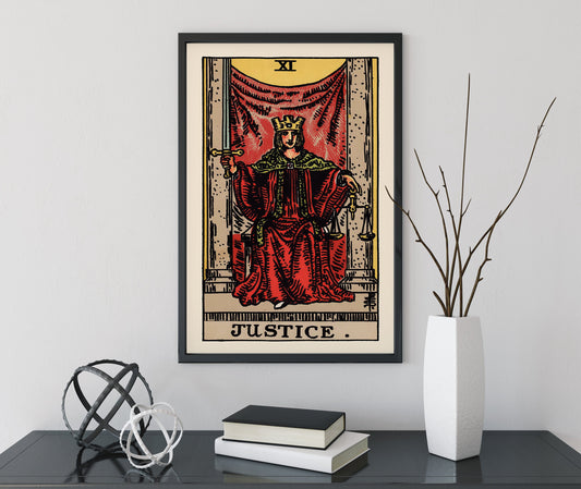 Justice - Tarot Card Print - Tarot Card The Justice Card Poster, No Frame