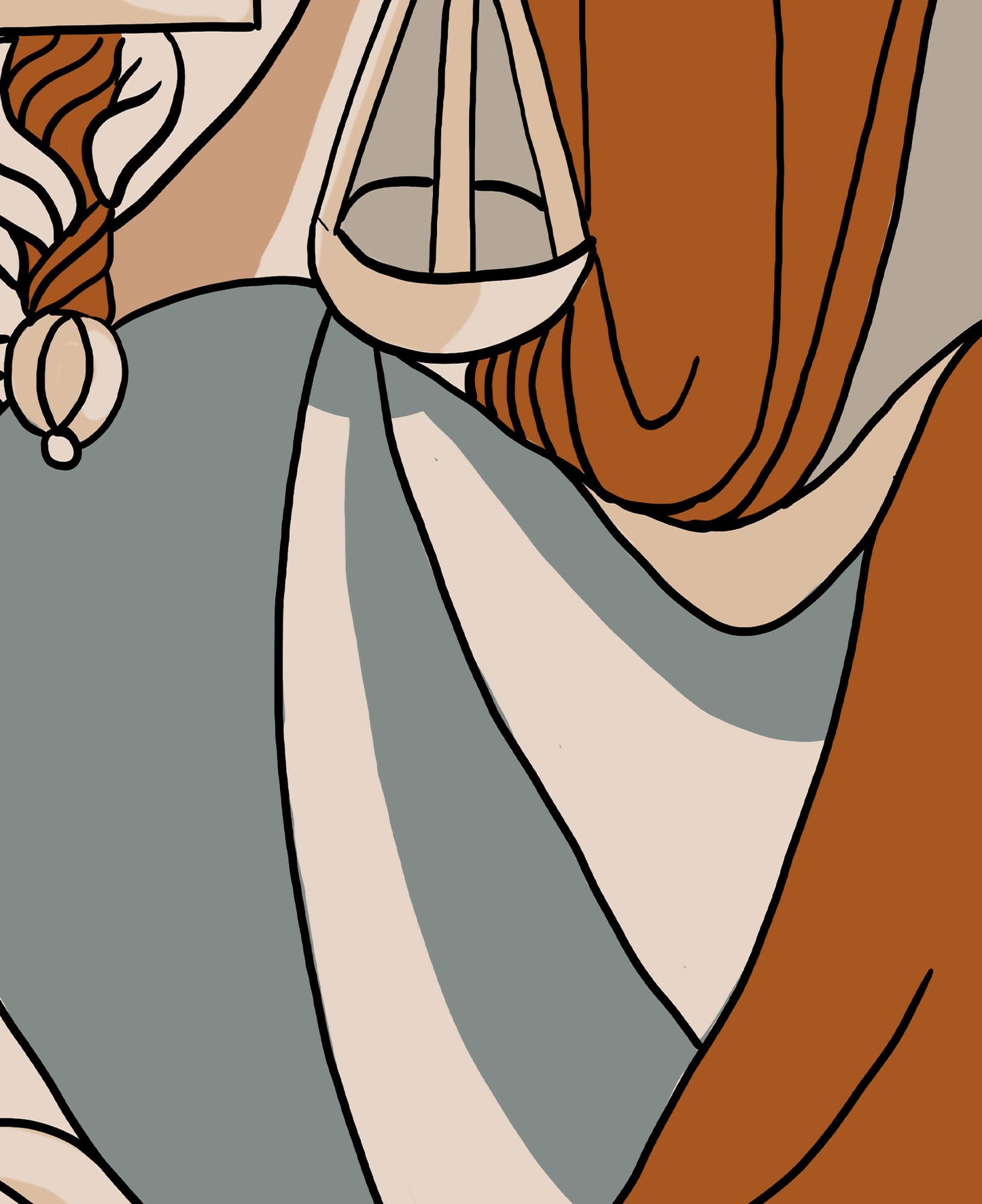 Justice - Tarot de Marseille Card Print - Tarot Card The Justice Neutral Vibes Card Poster, No Frame