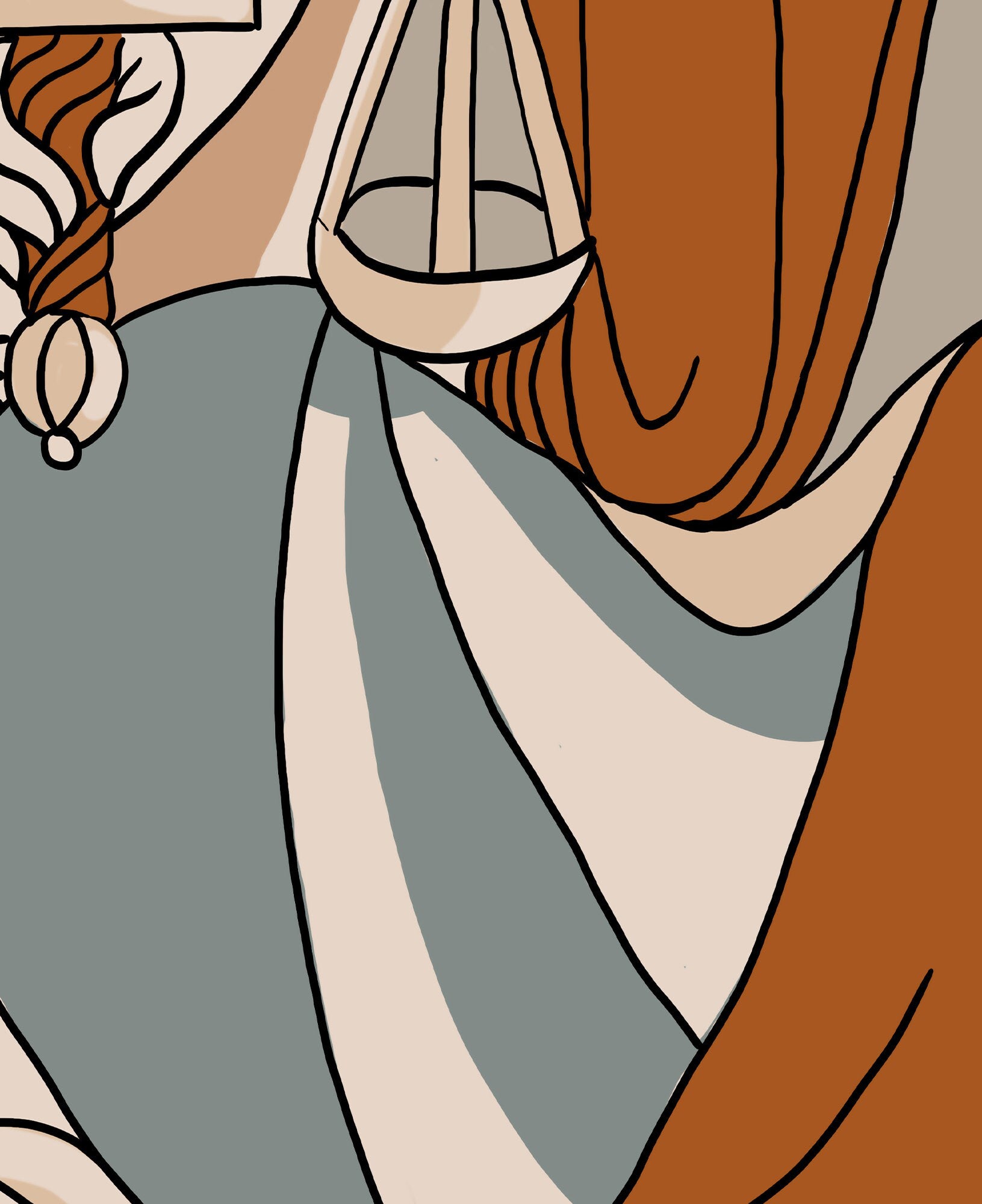 Justice - Tarot de Marseille Card Print - Tarot Card The Justice Neutral Vibes Card Poster, No Frame