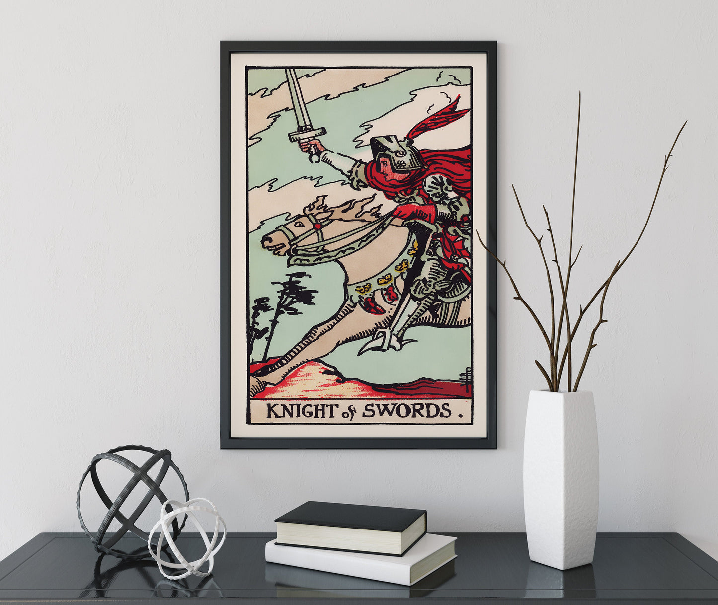 Knight Of Swords- Tarot Card Print - The Knight Of Swords Card Poster, No Frame