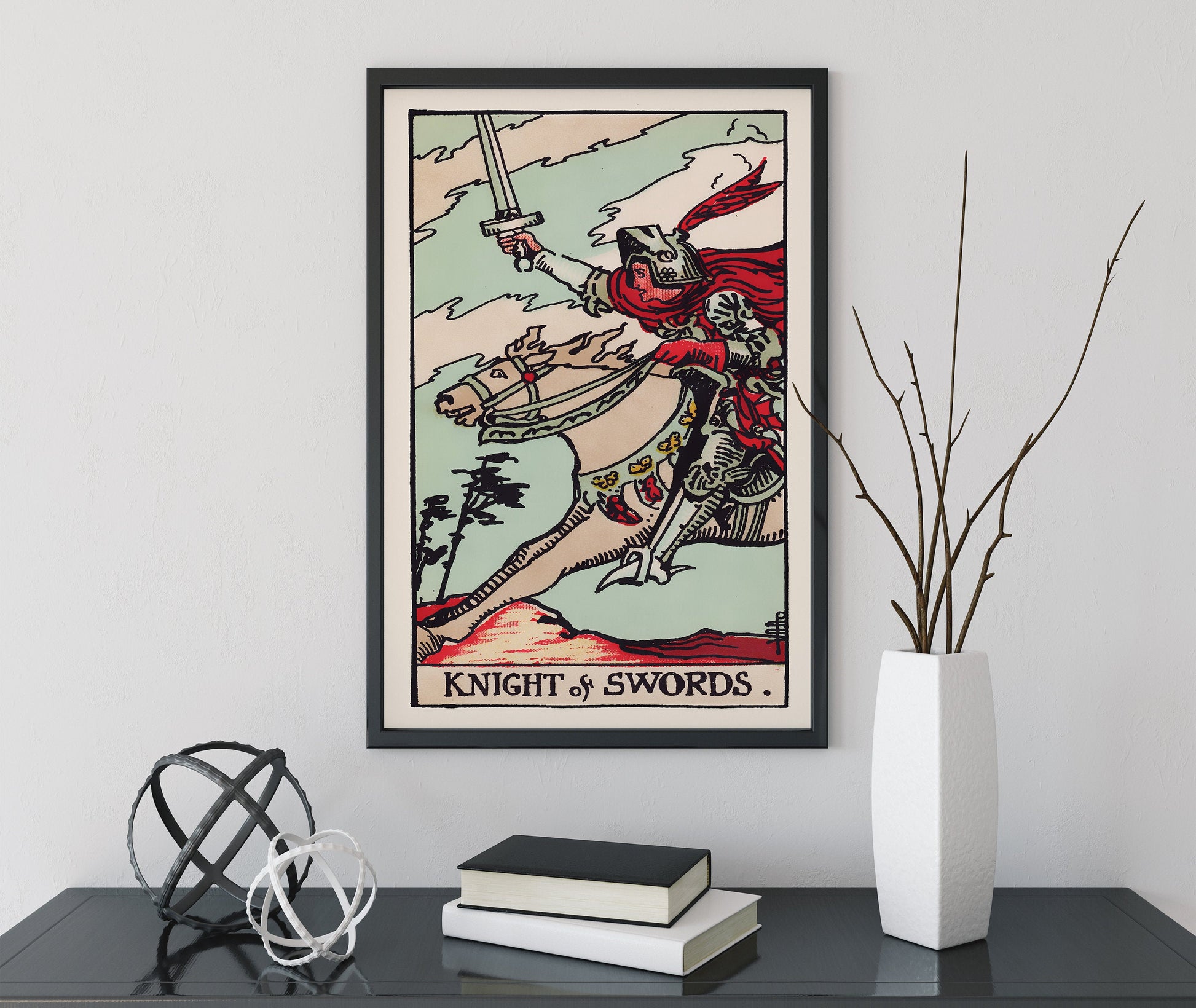 Knight Of Swords- Tarot Card Print - The Knight Of Swords Card Poster, No Frame